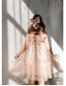 Light Pink Lace Tulle Short Flower Girl Dress